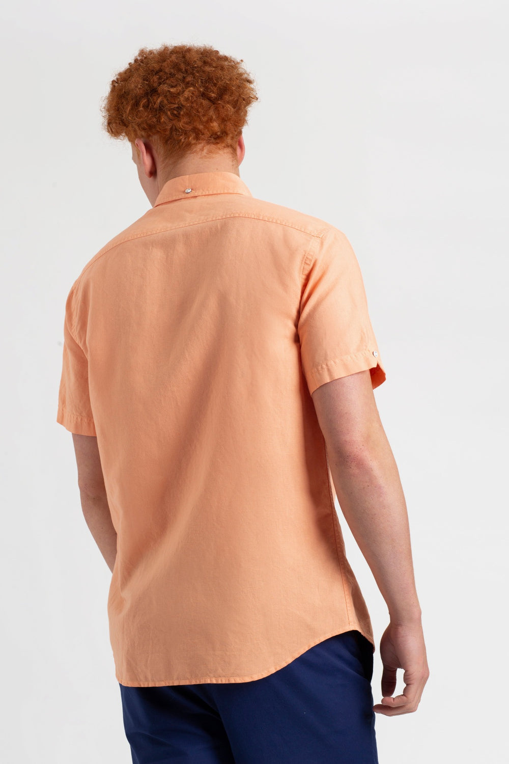 Orange Ben Sherman Garment Dye Linen Shirts | 431207-SLD