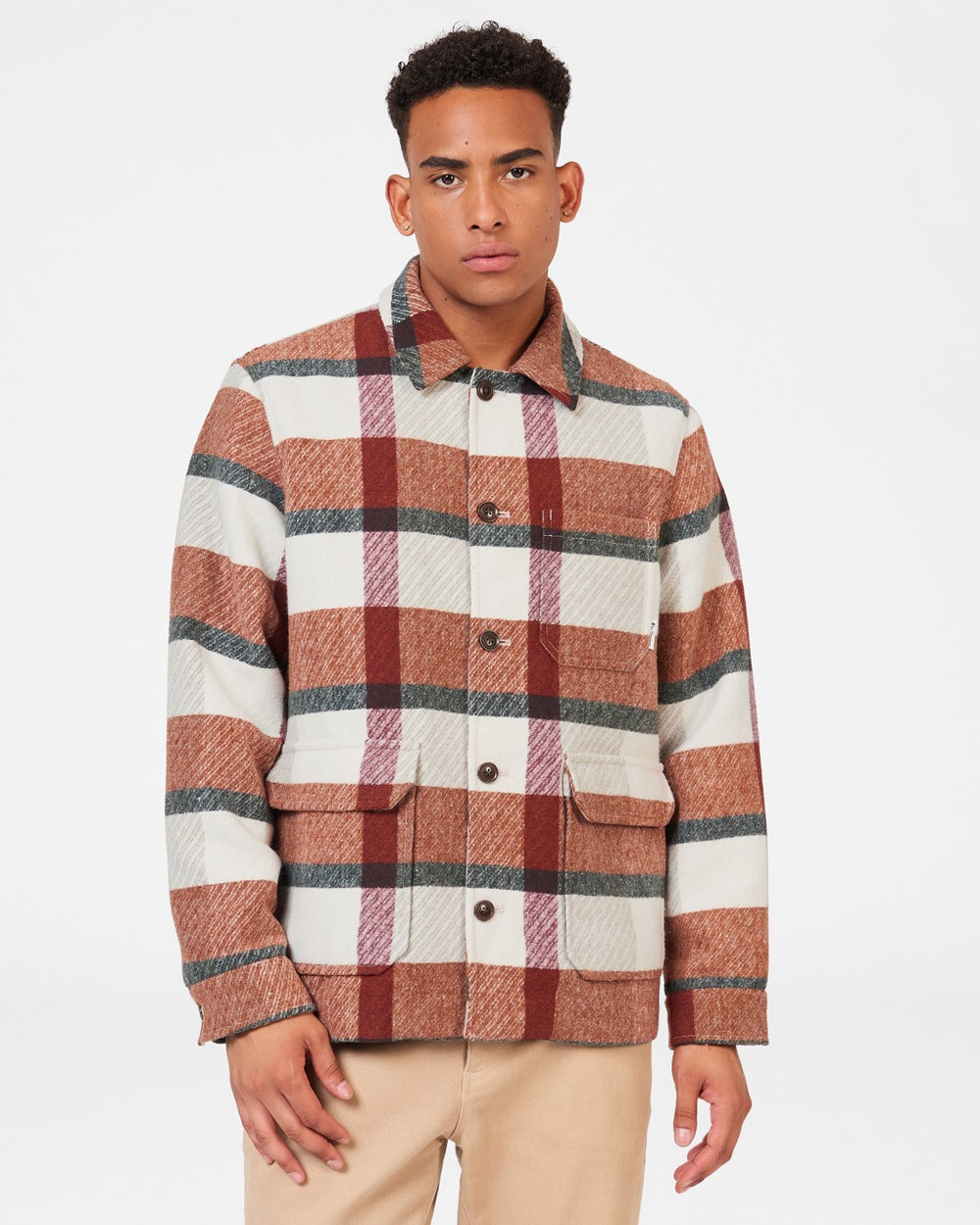 Orange Ben Sherman Plaid Jackets | 804932-QLG