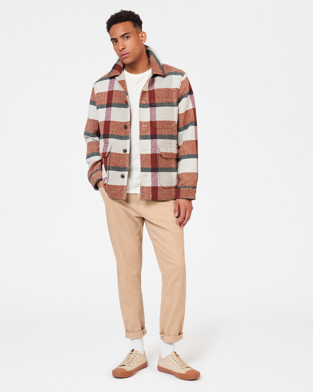 Orange Ben Sherman Plaid Jackets | 804932-QLG