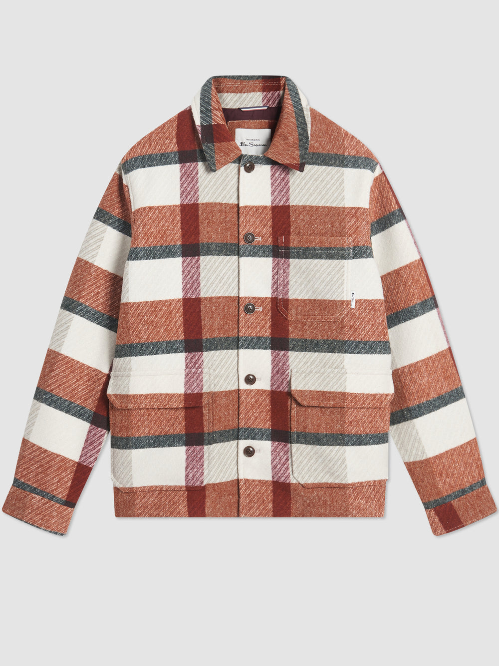 Orange Ben Sherman Plaid Jackets | 804932-QLG