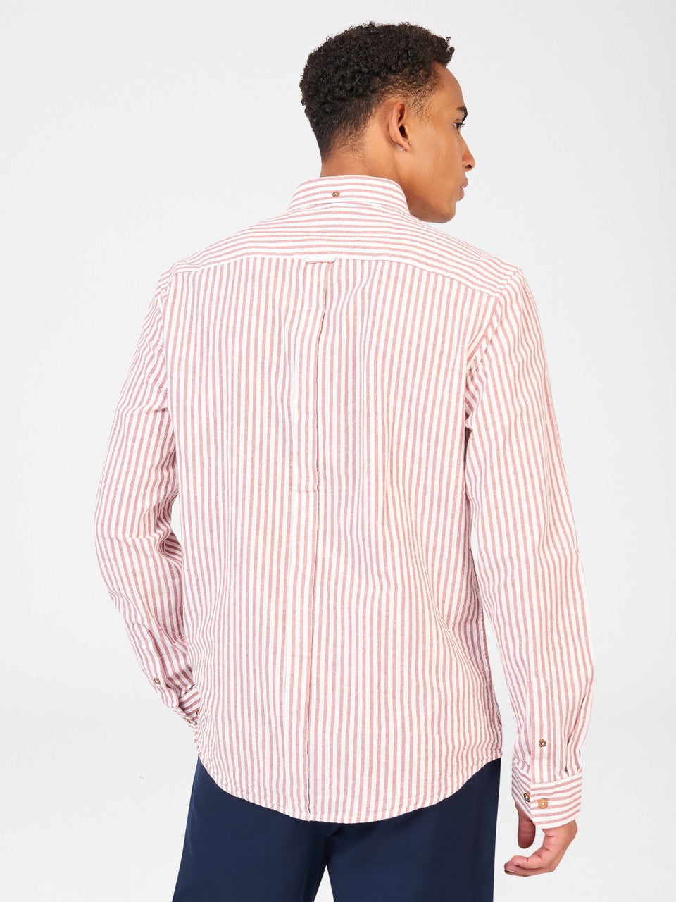 Orange Ben Sherman Recycled Cotton Oxford Stripe Shirts | 815249-GYS