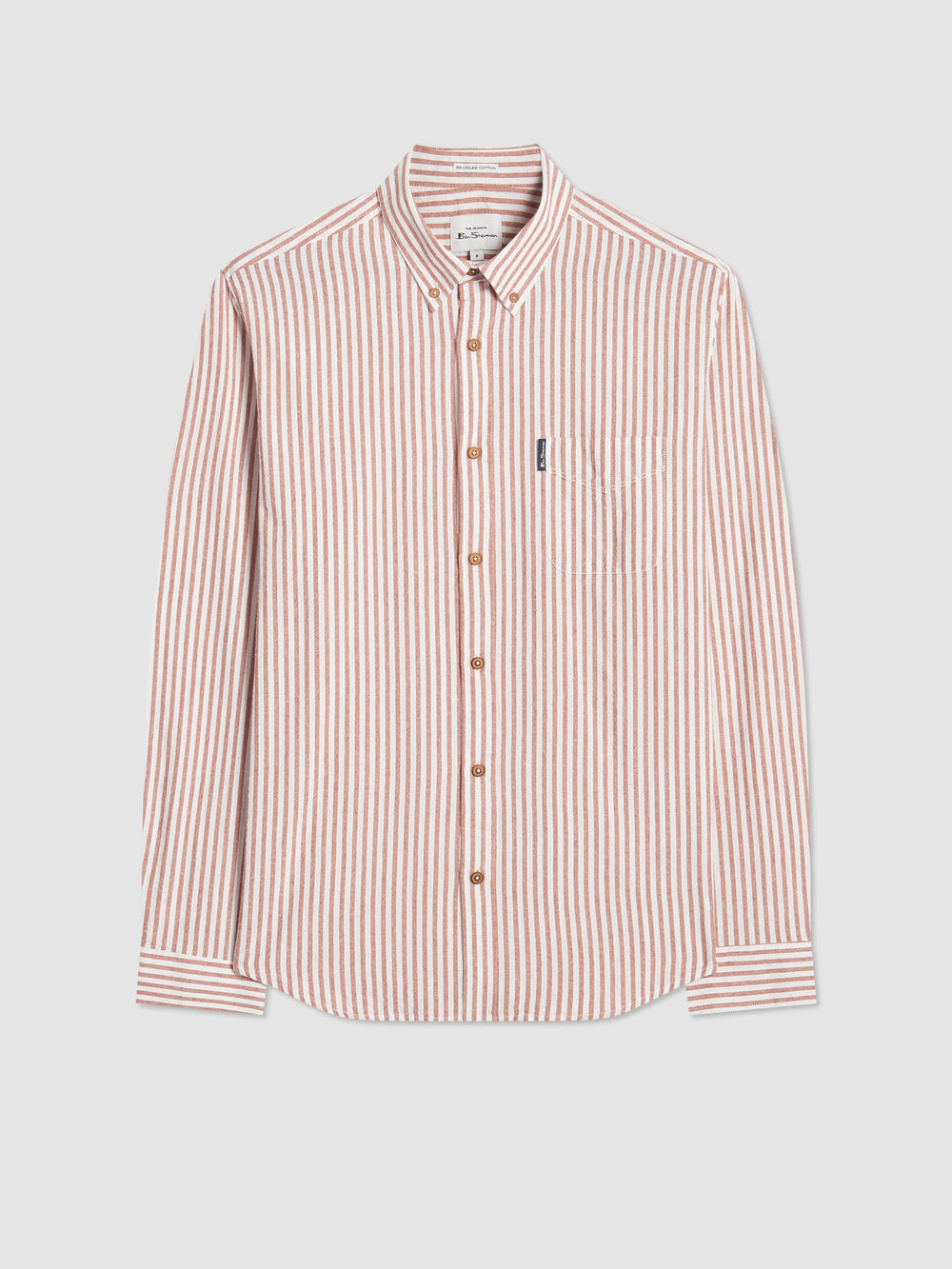 Orange Ben Sherman Recycled Cotton Oxford Stripe Shirts | 815249-GYS