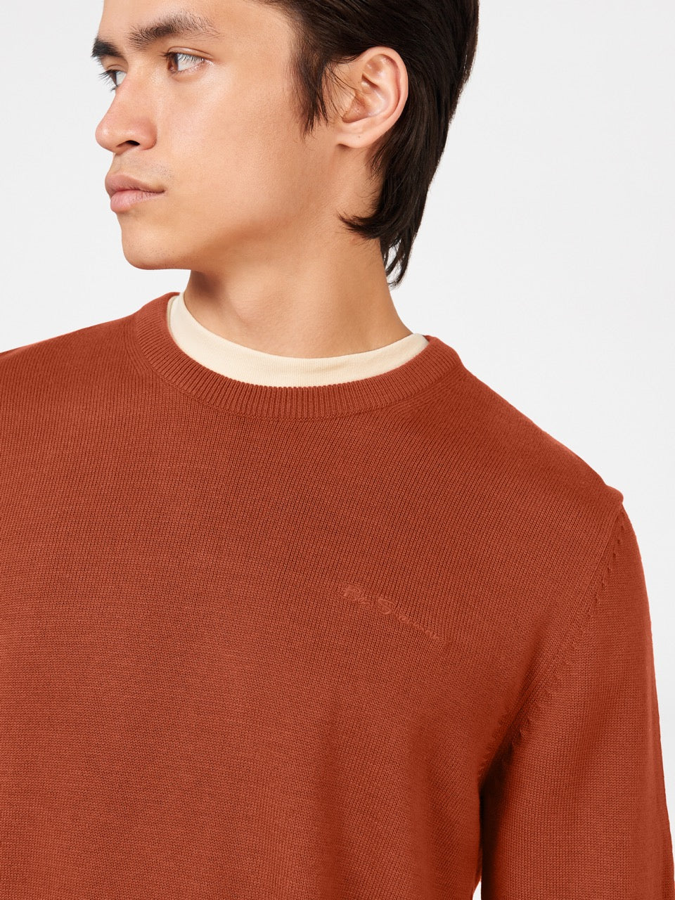 Orange Ben Sherman Signature Crewneck Knitwear | 738296-HKO