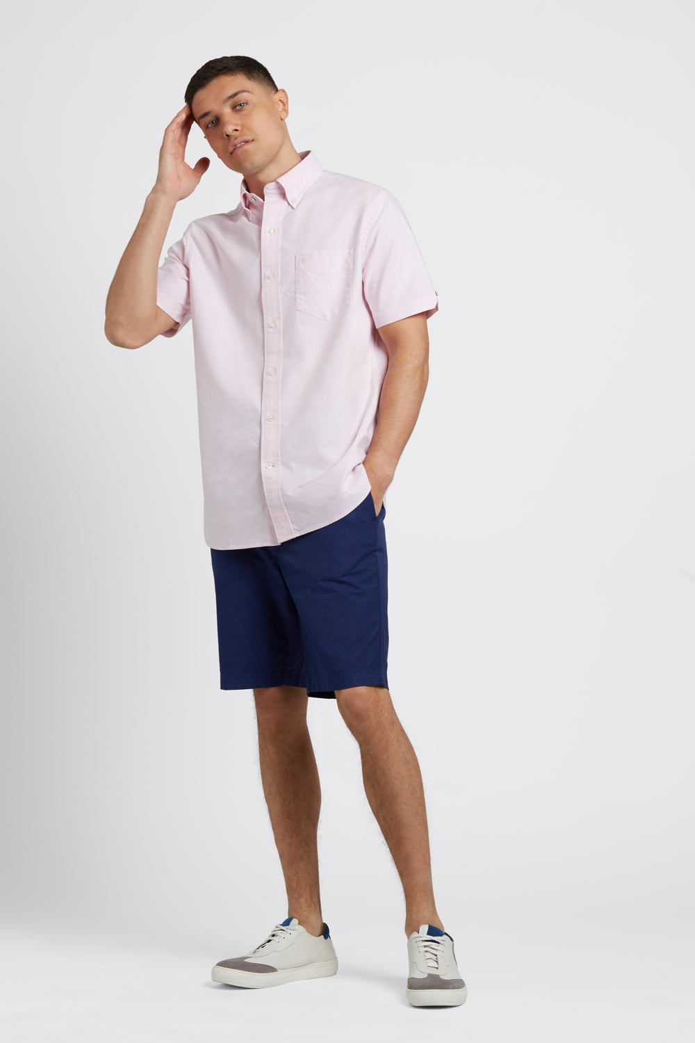 Pink Ben Sherman Short Sleeve Brighton Oxford Organic Shirts | 680527-JAT