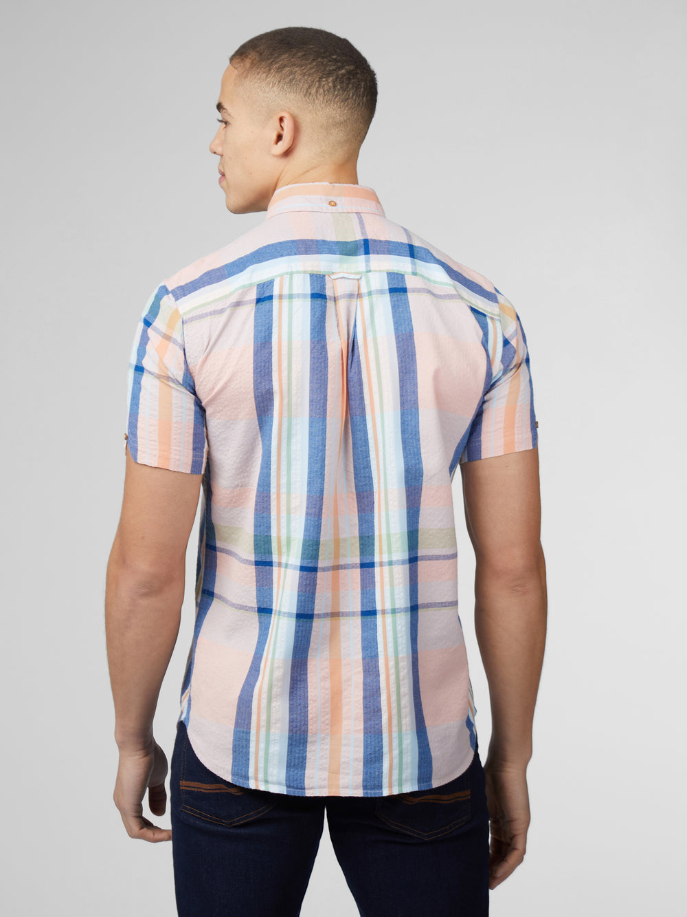 Pink Ben Sherman Signature Seersucker Check Shirts | 870153-BKZ