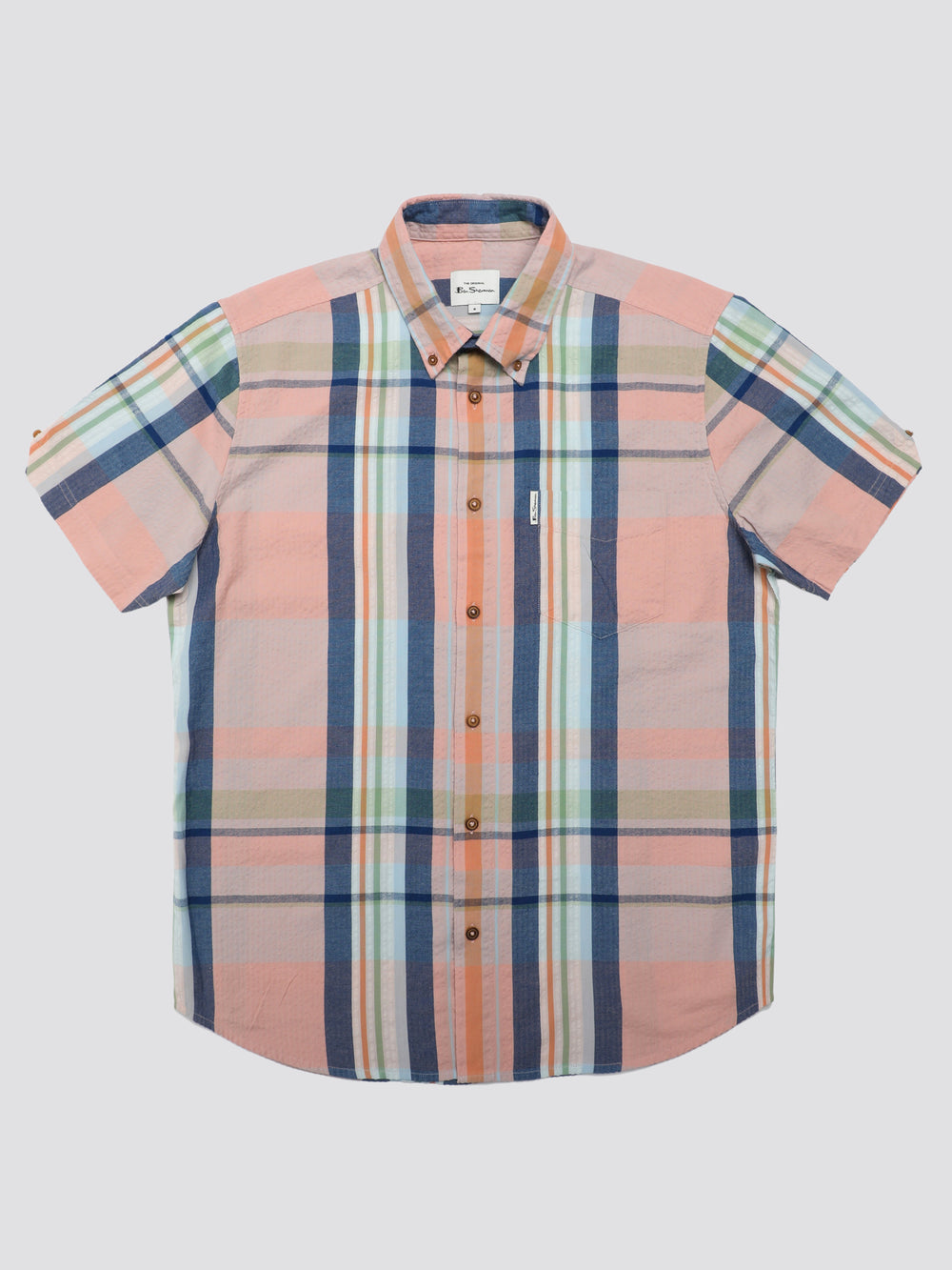 Pink Ben Sherman Signature Seersucker Check Shirts | 870153-BKZ