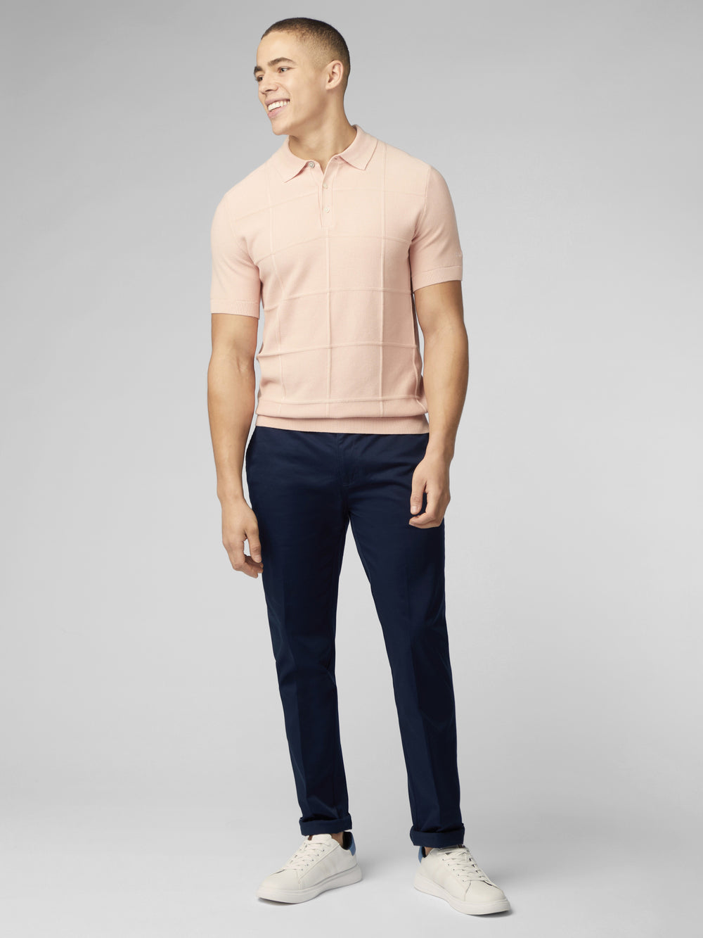 Pink Ben Sherman Signature Textured Polo Knitwear | 279015-YOE