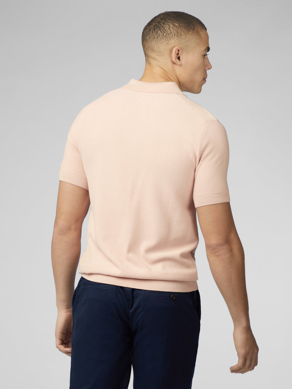 Pink Ben Sherman Signature Textured Polo Knitwear | 279015-YOE