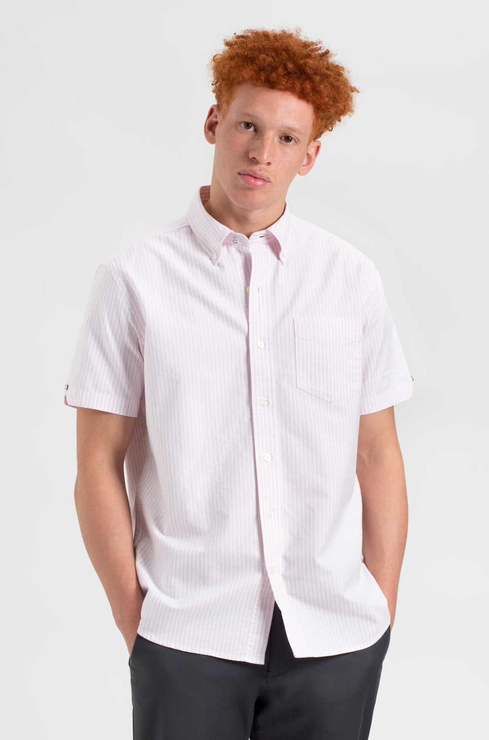 Pink Stripes Ben Sherman Brighton Oxford Shirts | 836045-UJW