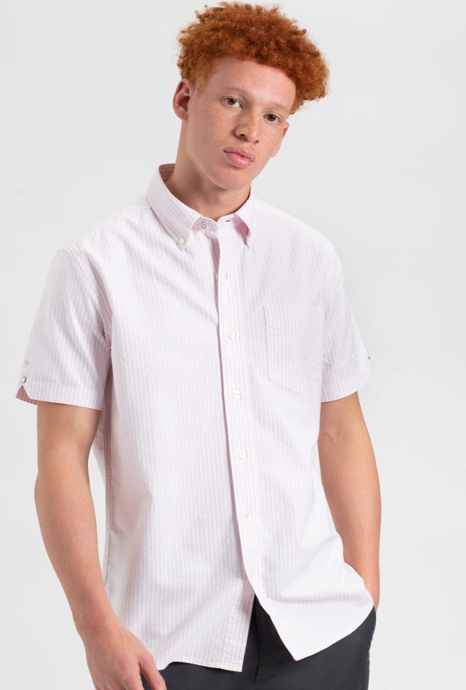 Pink Stripes Ben Sherman Brighton Oxford Shirts | 836045-UJW