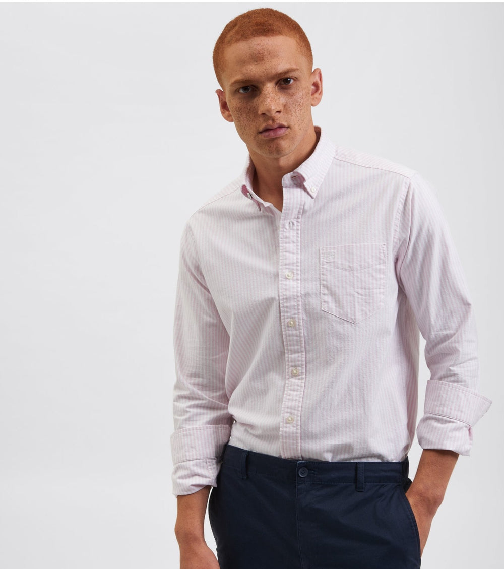 Pink Stripes Ben Sherman Brighton Oxford Shirts | 132794-WFT