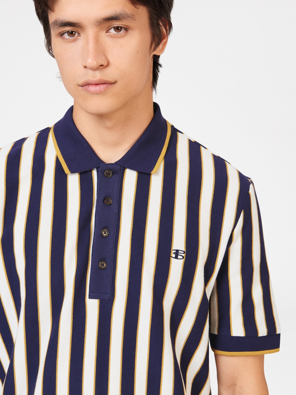 Purple Ben Sherman B by Ben Sherman Vertical Stripe Polo Shirts | 291543-UGM