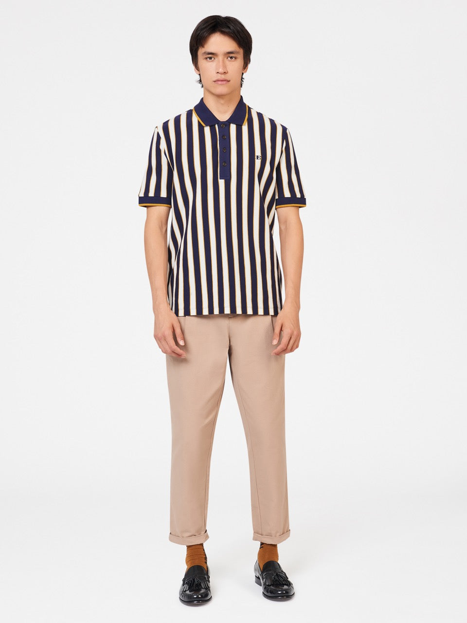 Purple Ben Sherman B by Ben Sherman Vertical Stripe Polo Shirts | 291543-UGM