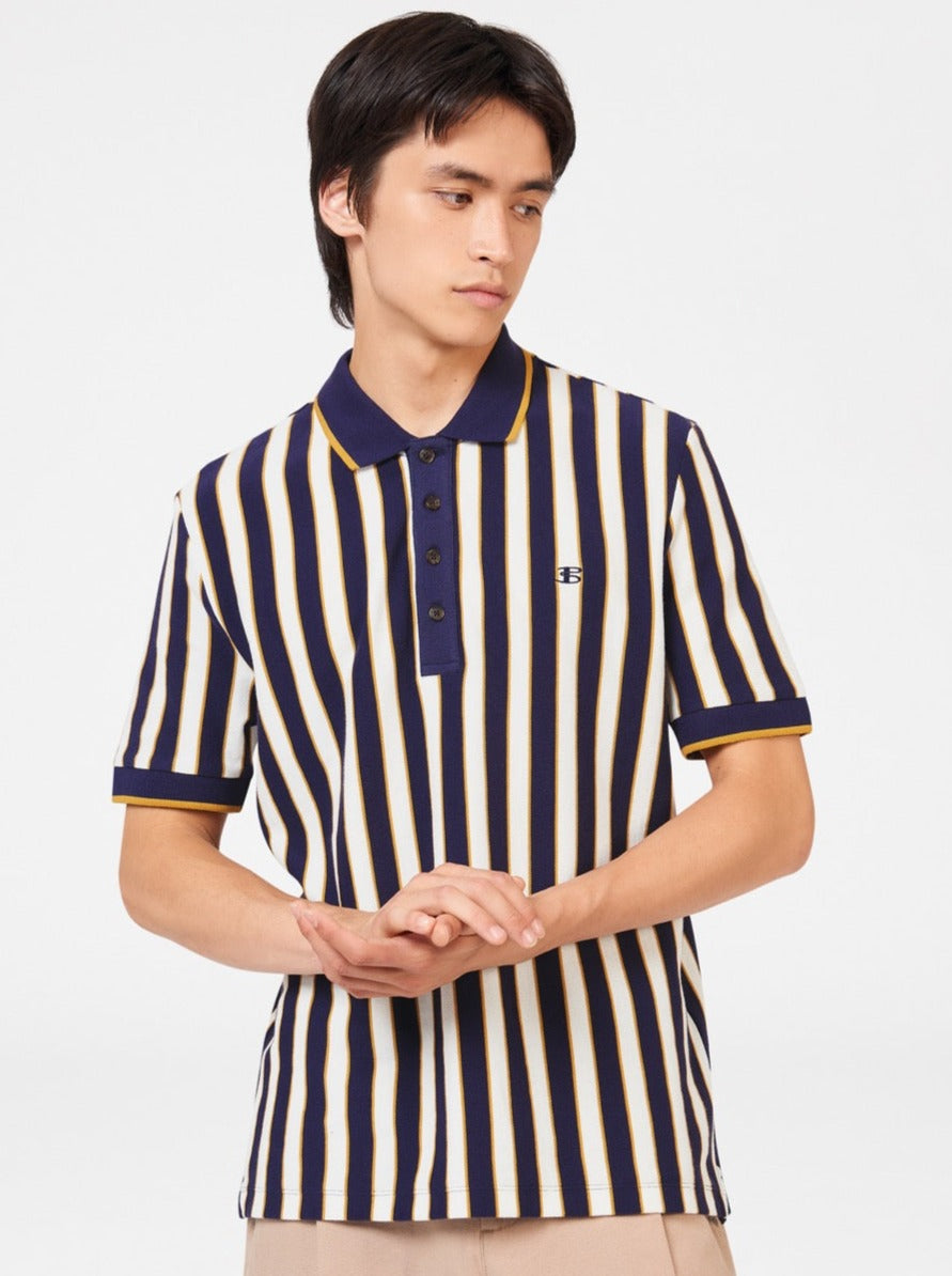 Purple Ben Sherman B by Ben Sherman Vertical Stripe Polo Shirts | 291543-UGM