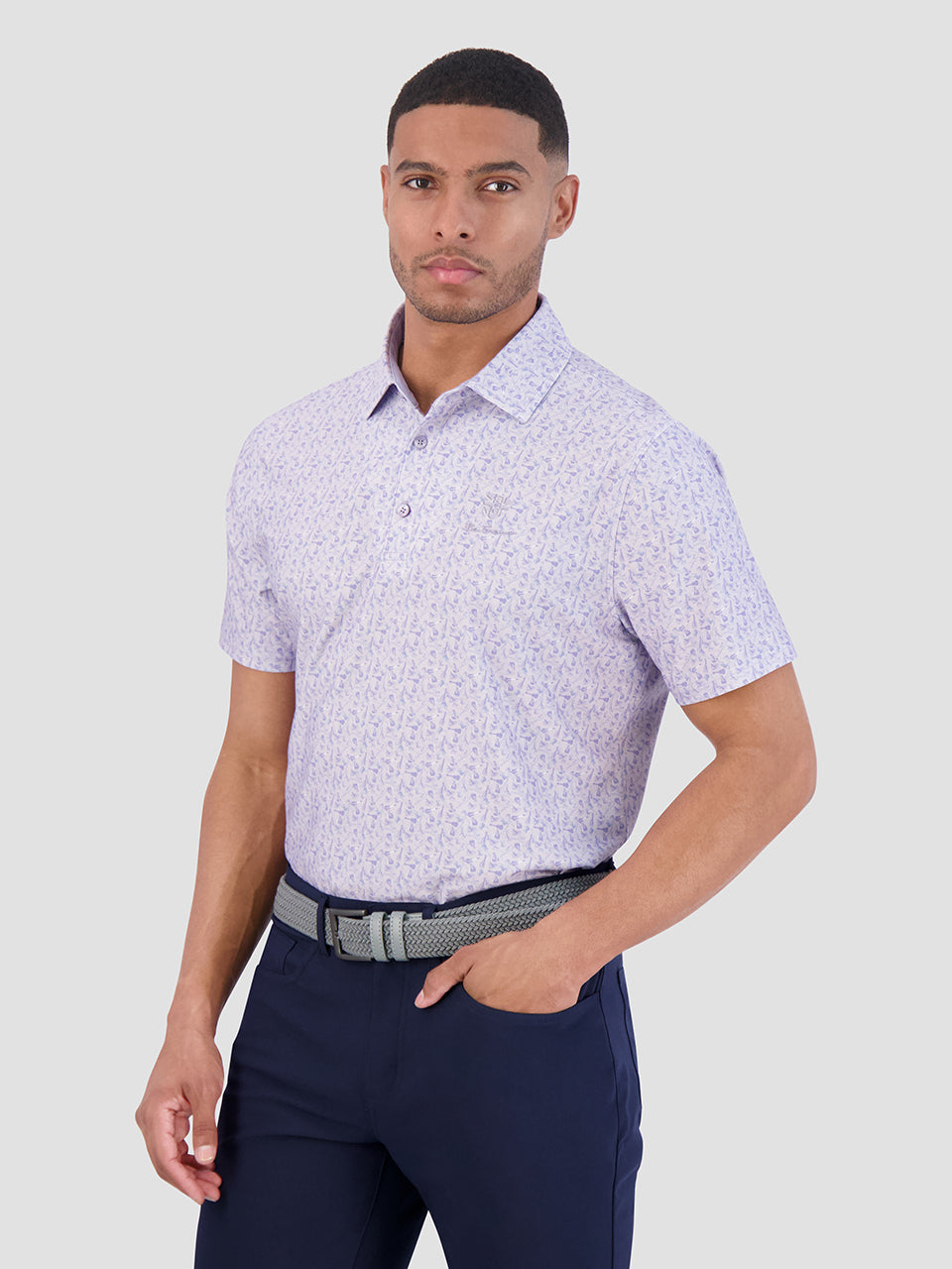 Purple Ben Sherman Mini Guitar Tech Jersey Sports Fit Polo Shirts | 671934-AJO