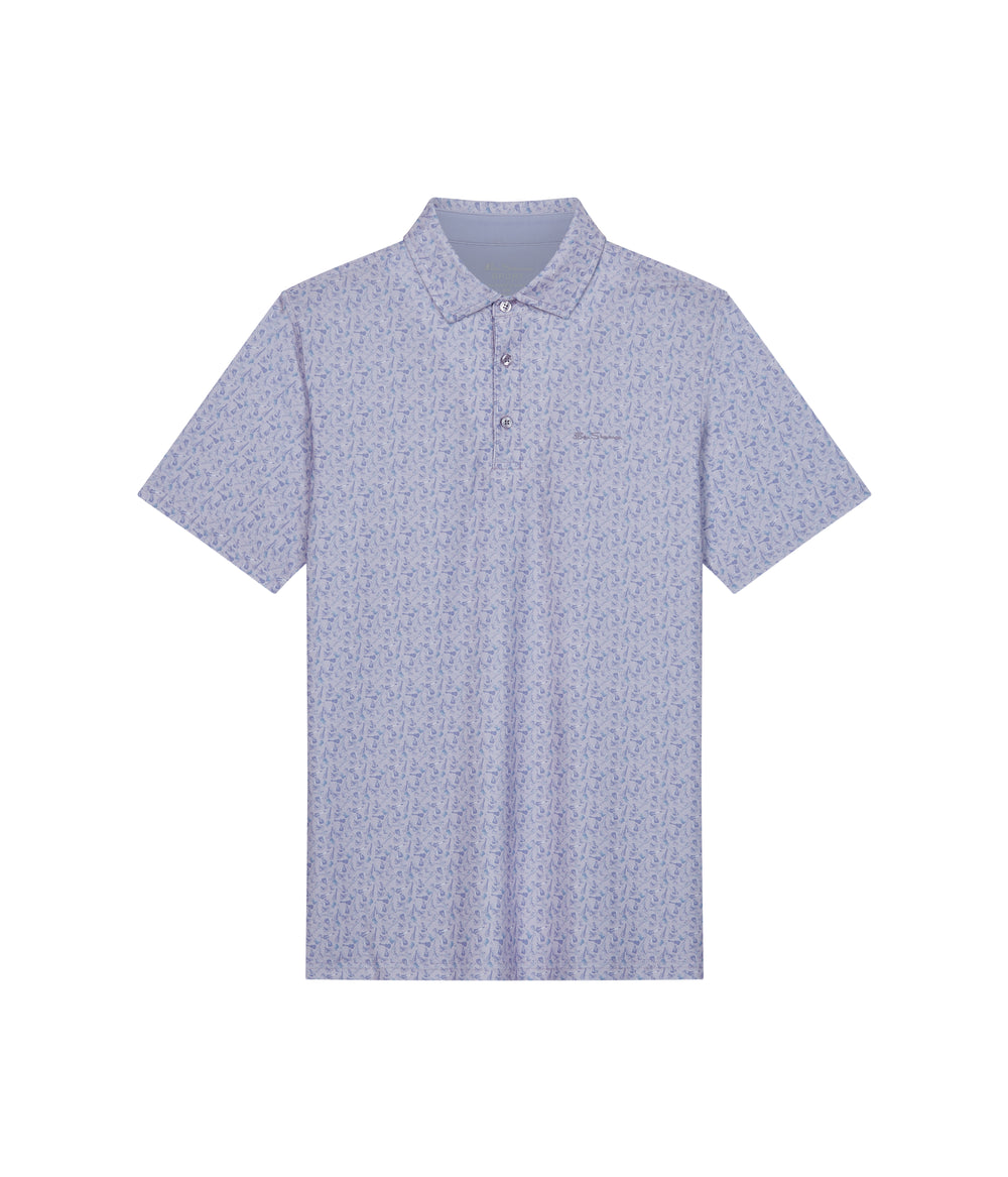 Purple Ben Sherman Mini Guitar Tech Jersey Sports Fit Polo Shirts | 671934-AJO