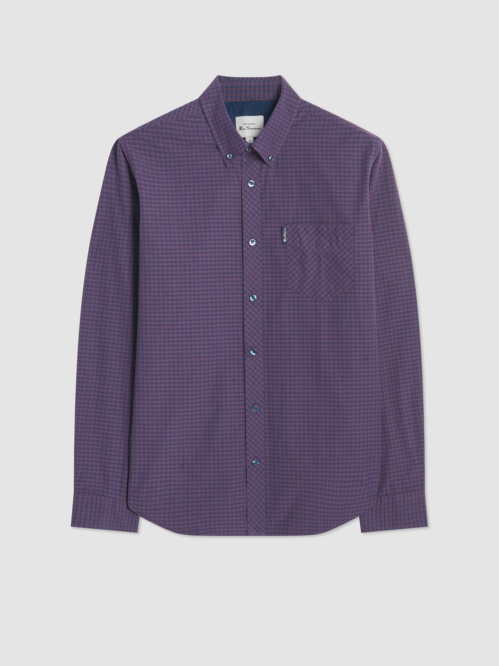 Purple Ben Sherman Signature Gingham Long-Sleeve Shirts | 215306-ZKT