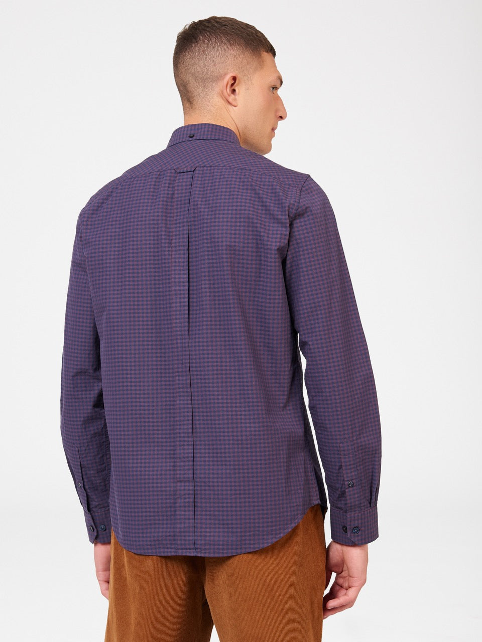 Purple Ben Sherman Signature Gingham Long-Sleeve Shirts | 215306-ZKT