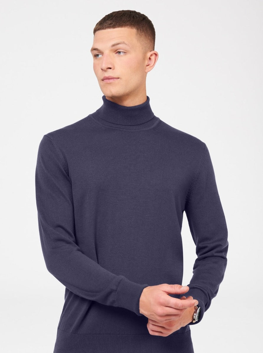 Purple Ben Sherman Signature Roll Neck Knitwear | 872031-UET