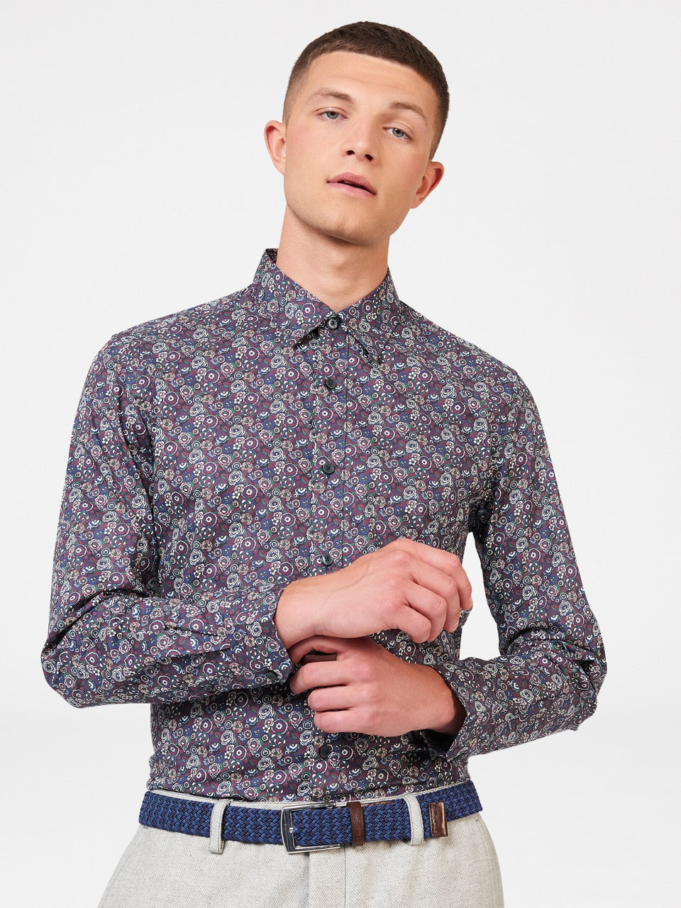 Purple Ben Sherman Winter Floral Shirts | 384259-TYI