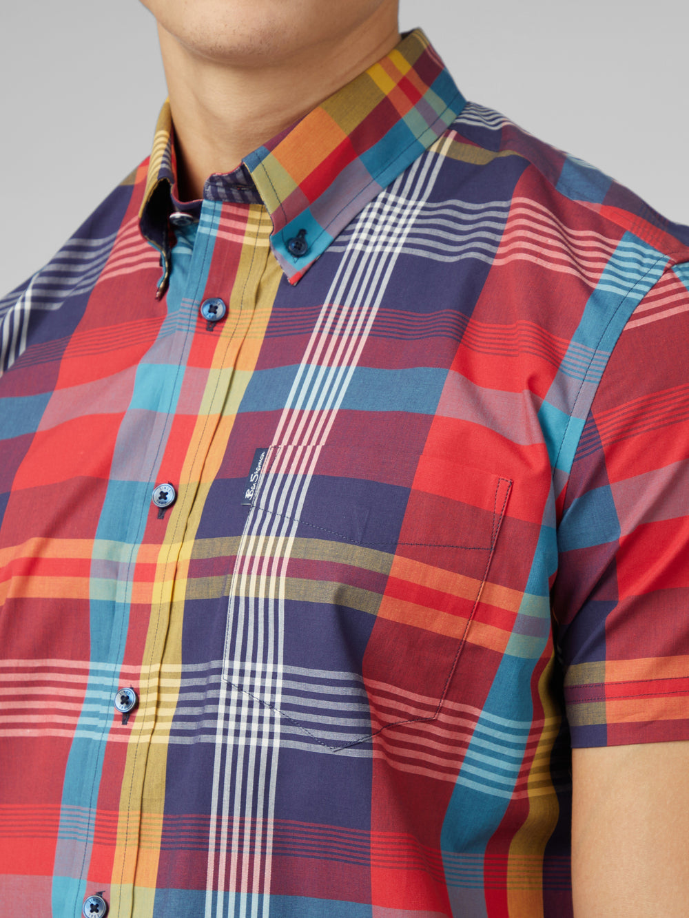 Red Ben Sherman Signature Large Madras Check Shirts | 231854-SXF