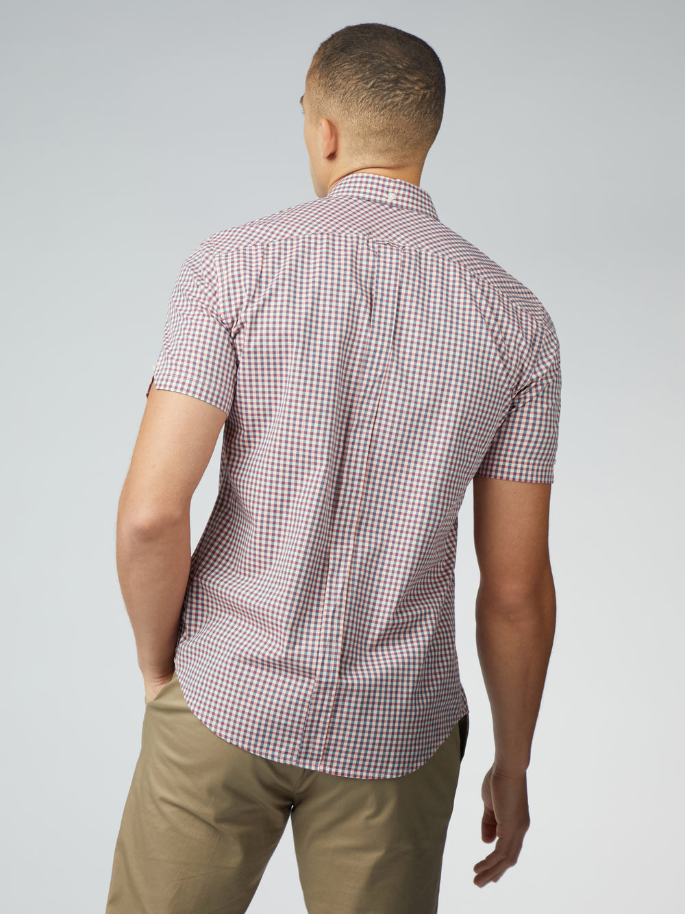 Red / White Ben Sherman Signature Short Sleeve Gingham Shirts | 804579-RIQ