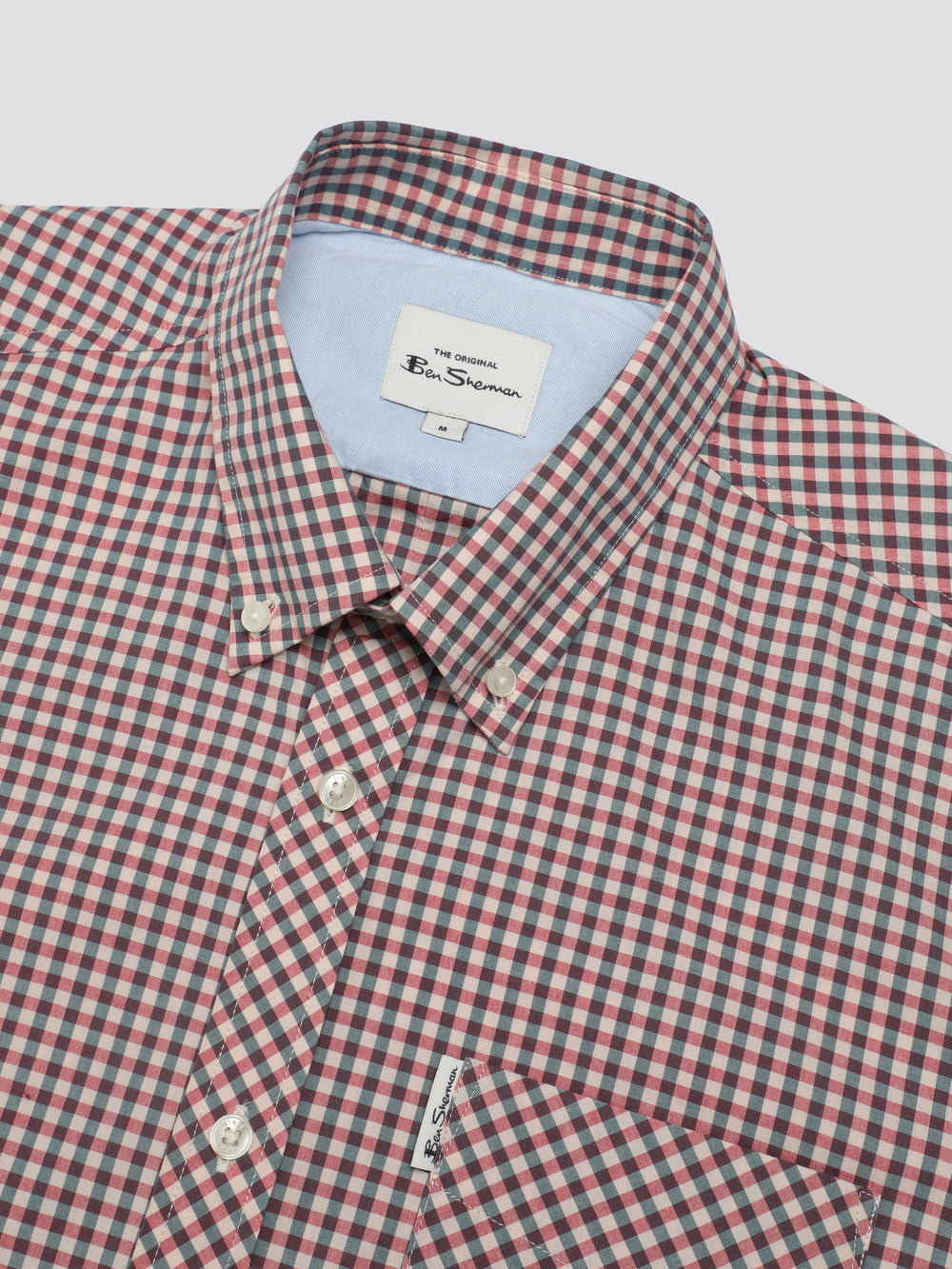 Red / White Ben Sherman Signature Short Sleeve Gingham Shirts | 804579-RIQ