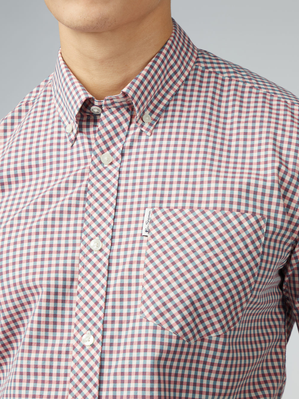 Red / White Ben Sherman Signature Short Sleeve Gingham Shirts | 804579-RIQ