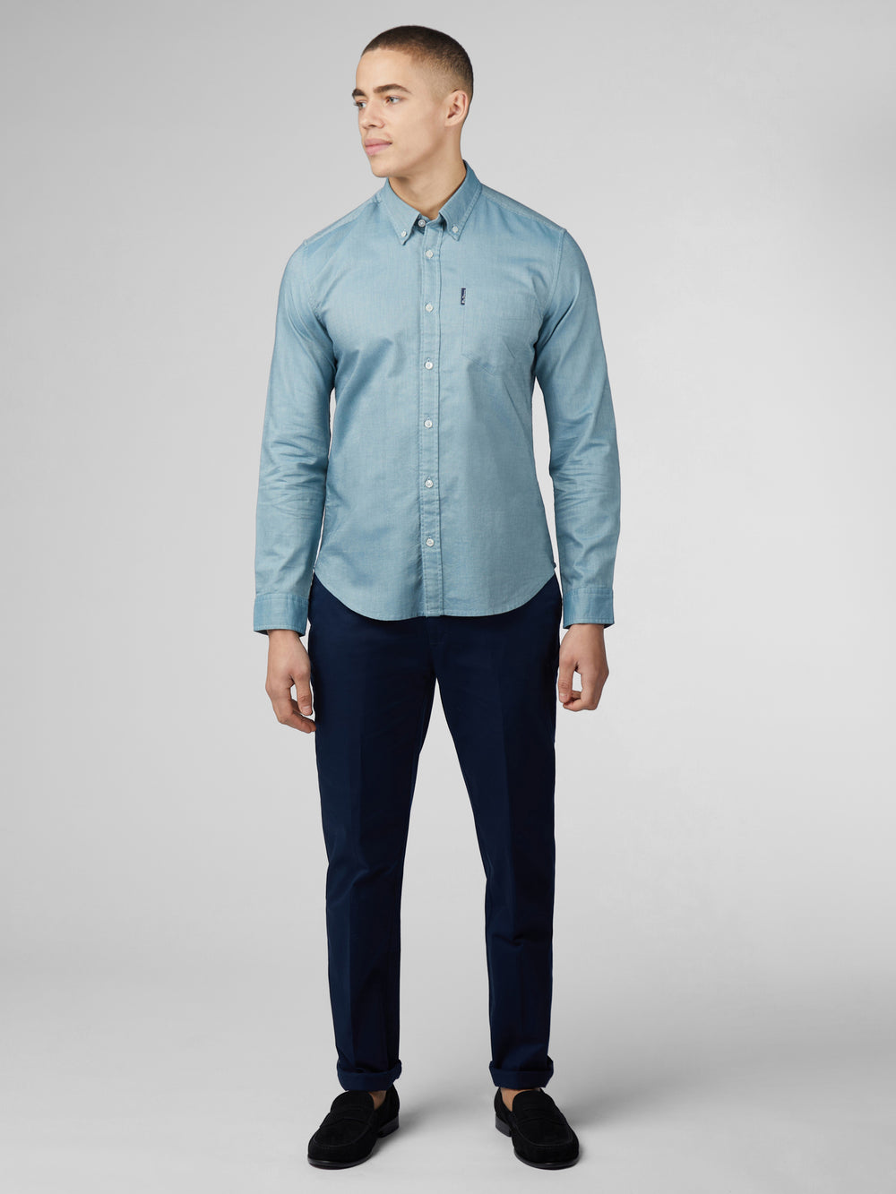 Turquoise Ben Sherman Signature Oxford Shirts | 593408-XHZ