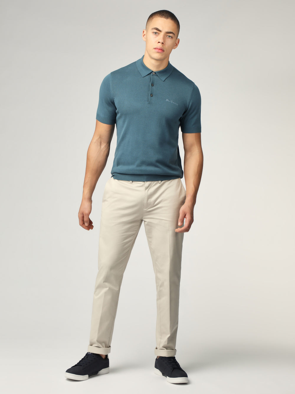 Turquoise Ben Sherman Signature Short Sleeve Polo Knitwear | 960542-DBM