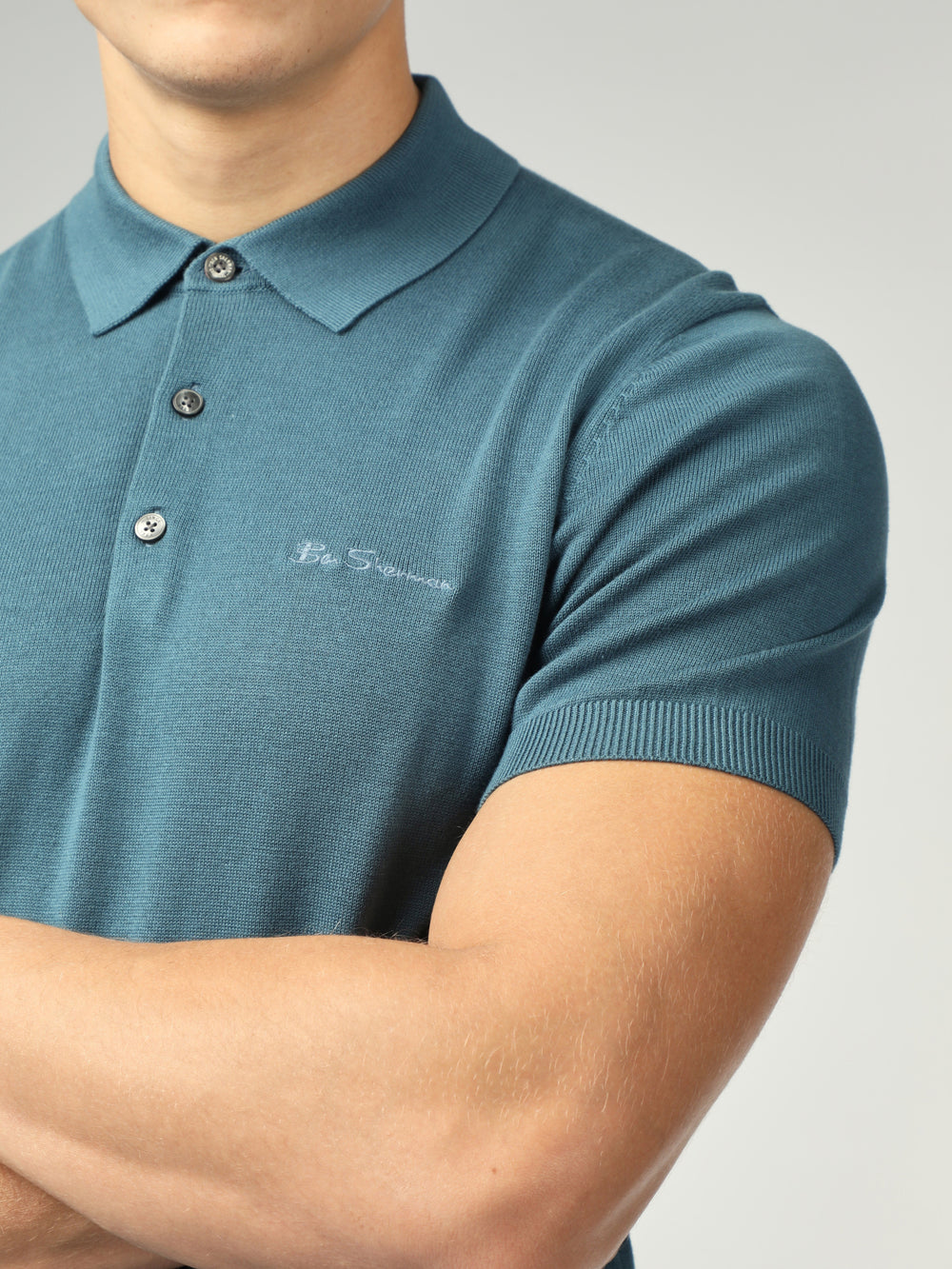 Turquoise Ben Sherman Signature Short Sleeve Polo Knitwear | 960542-DBM