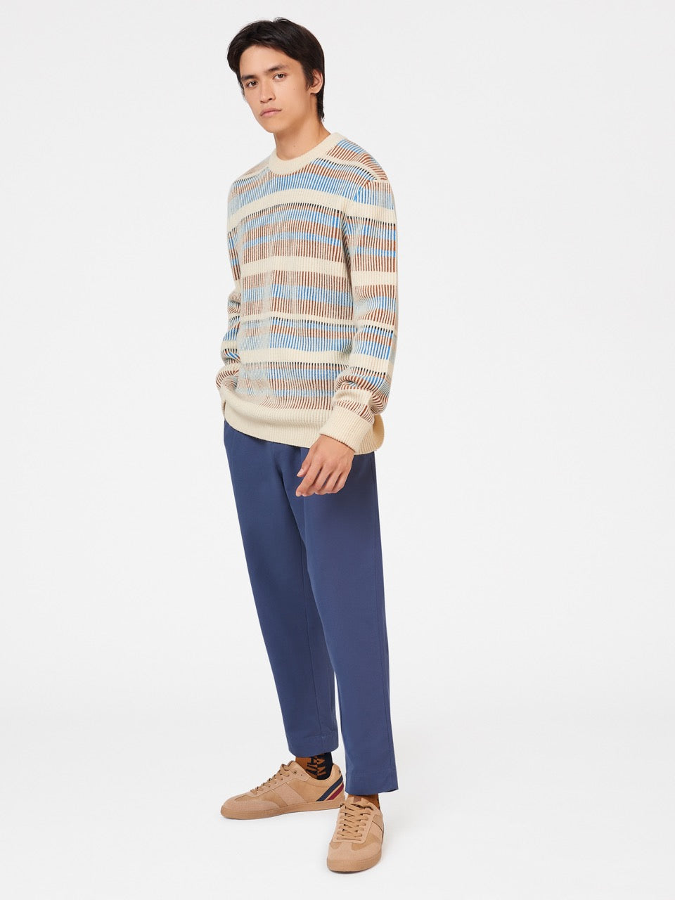 White Ben Sherman B by Ben Sherman Stripe Knitwear | 951467-GCS