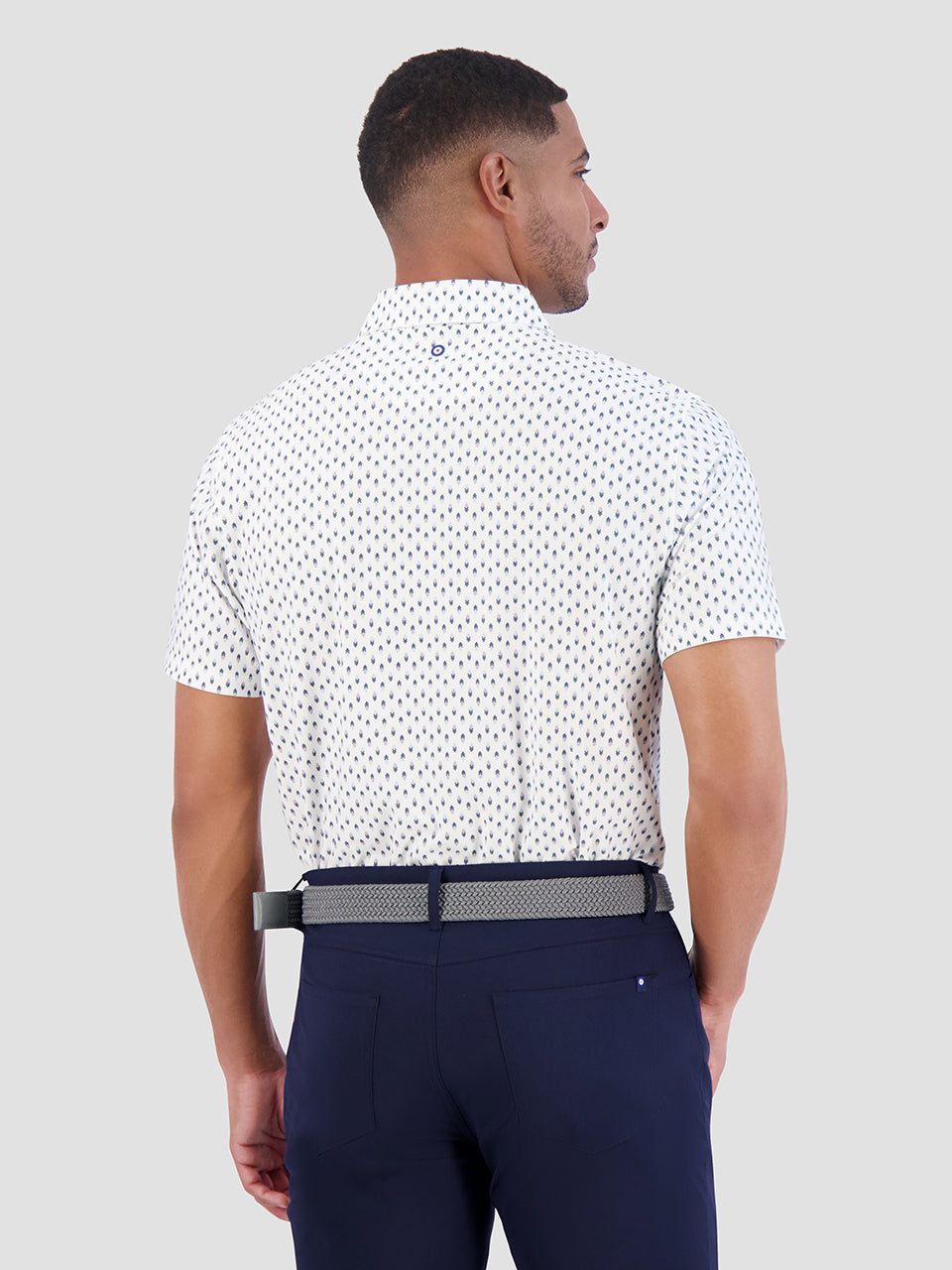 White Ben Sherman Chequerboard Geo Polo Shirts | 172309-VOD