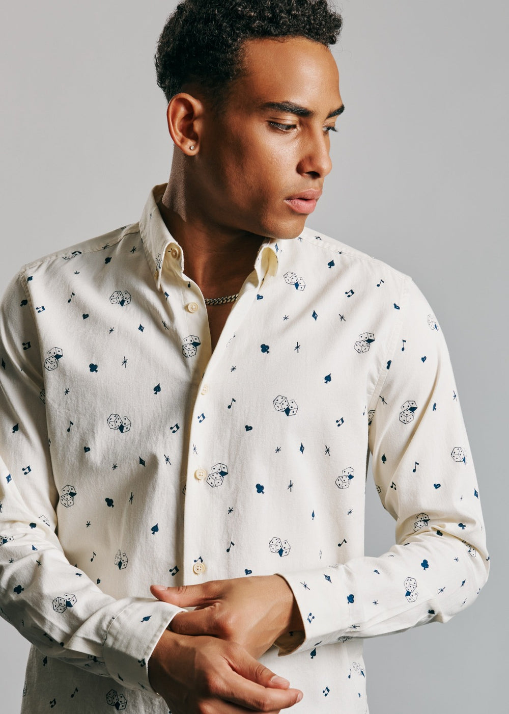 White Ben Sherman Conversational Icon Shirts | 756294-GKR