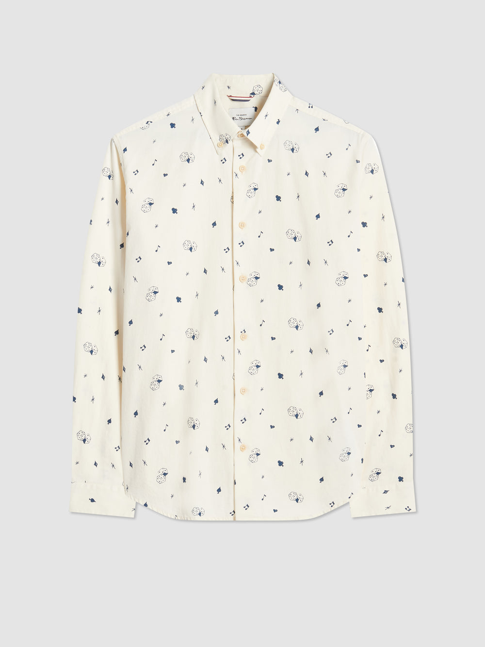 White Ben Sherman Conversational Icon Shirts | 756294-GKR