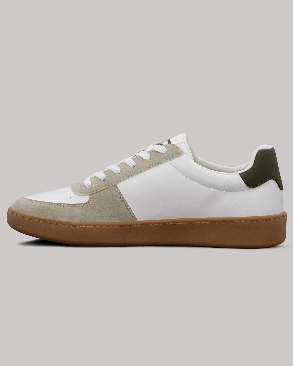 White Ben Sherman Hyde Olive Stripe Sneakers | 170896-HJS