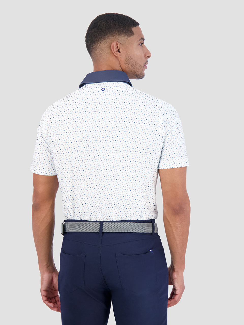 White Ben Sherman Polka Dots Tech Jersey Sports Fit Polo Shirts | 160795-VTD