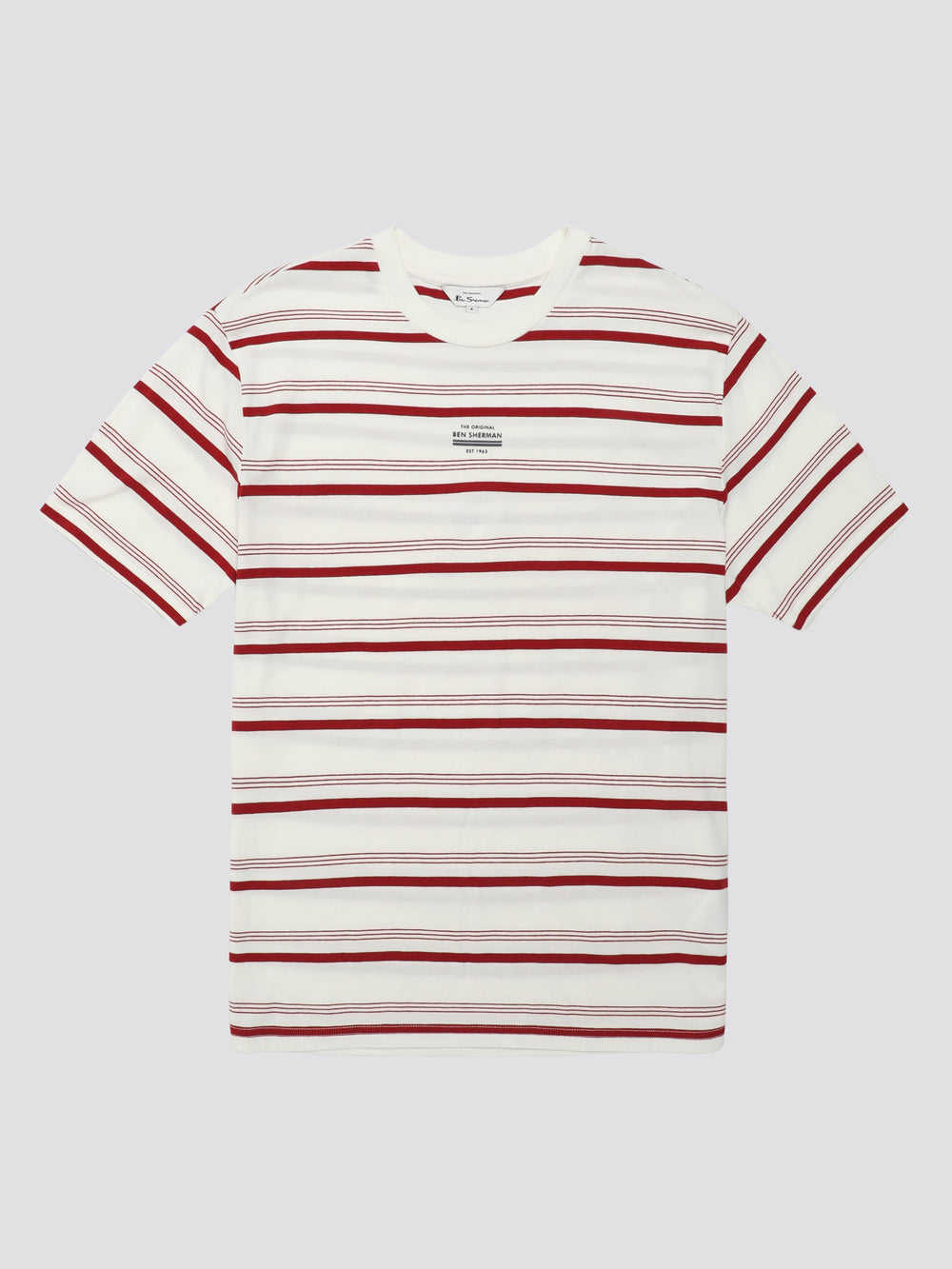 White Ben Sherman Signature Fine Stripe T-Shirt | 379542-HKY