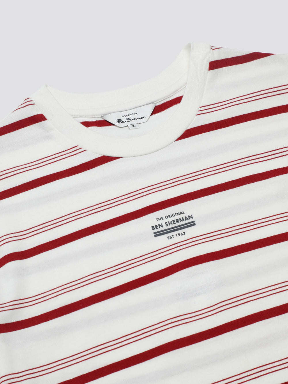 White Ben Sherman Signature Fine Stripe T-Shirt | 379542-HKY