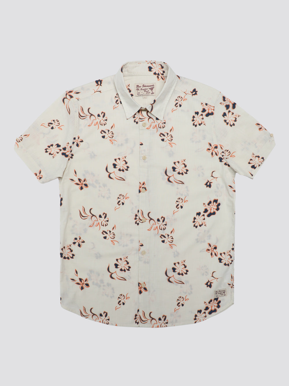 White Ben Sherman Signature Linear Floral Shirts | 421573-MOP