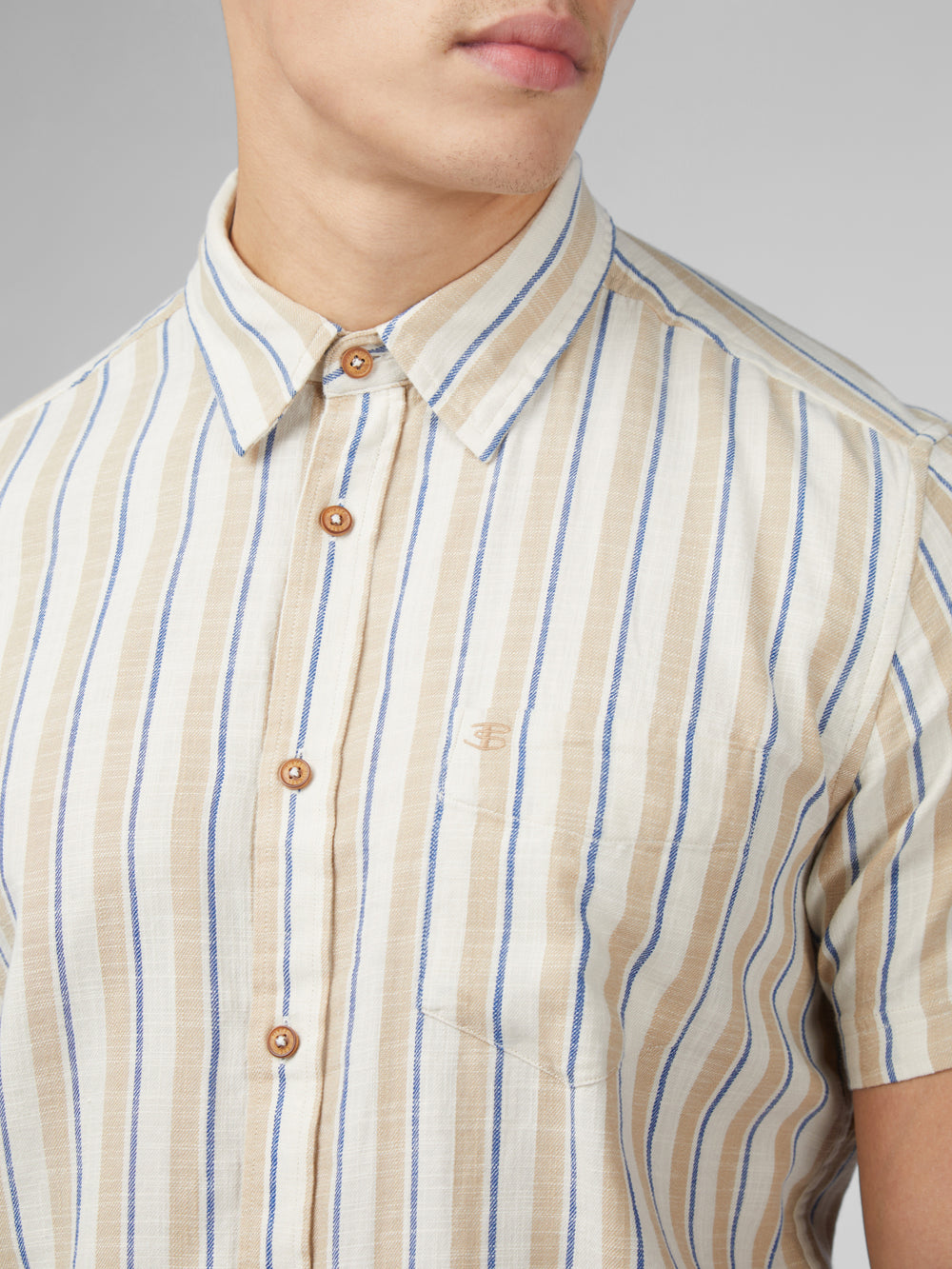 White Ben Sherman Signature Mod Stripe Shirts | 507243-OEM