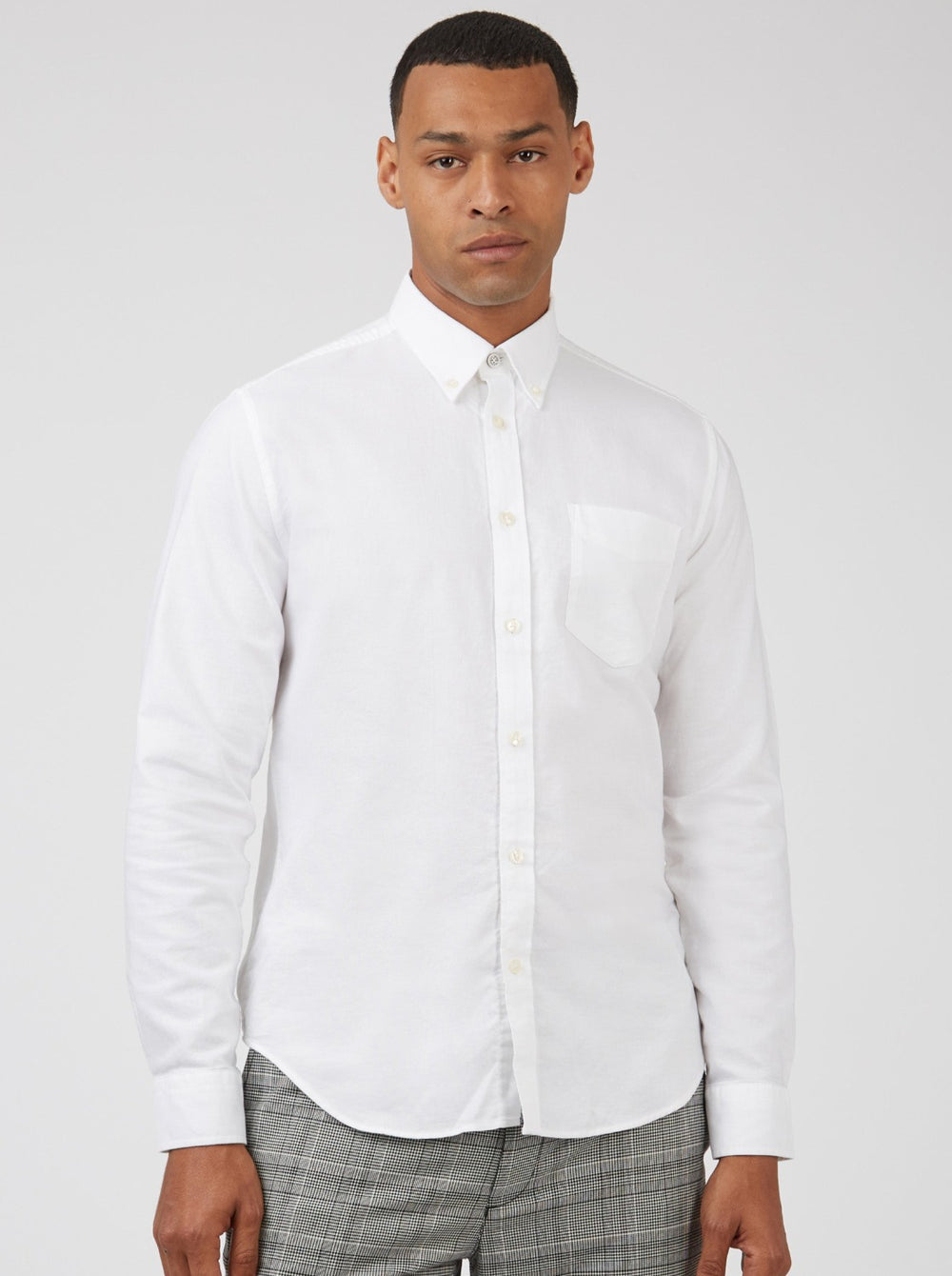 White Ben Sherman Signature Organic Long-Sleeve Oxford Shirts | 049328-GKT