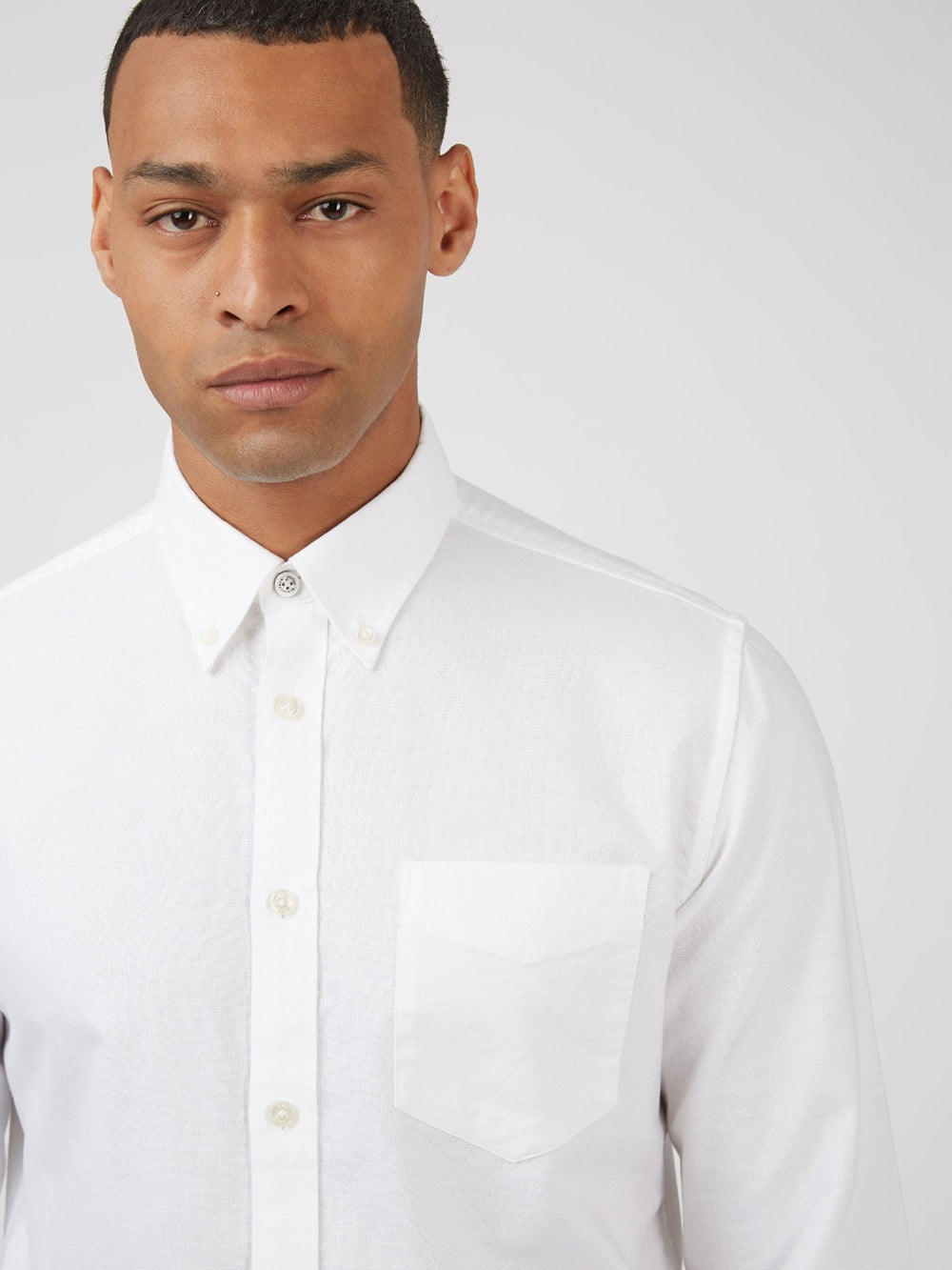 White Ben Sherman Signature Organic Long-Sleeve Oxford Shirts | 049328-GKT