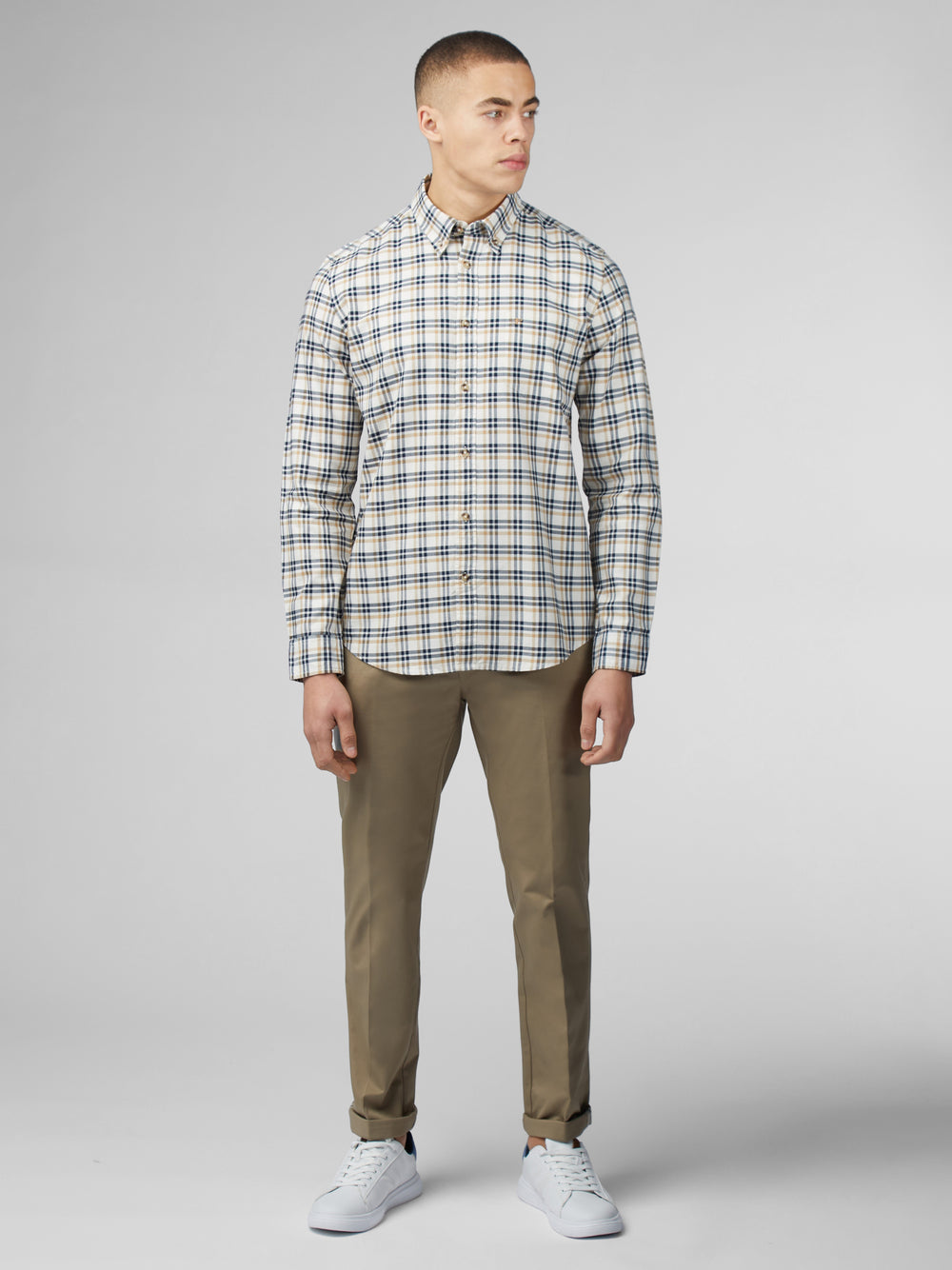 White Ben Sherman Signature Oxford Check Shirts | 380425-QGV