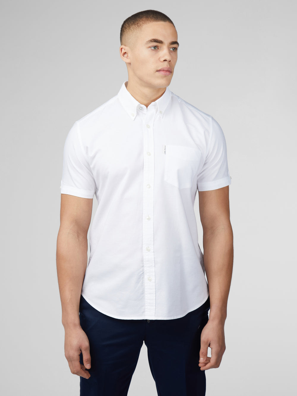 White Ben Sherman Signature Short Sleeve Oxford Shirts | 413689-GYM