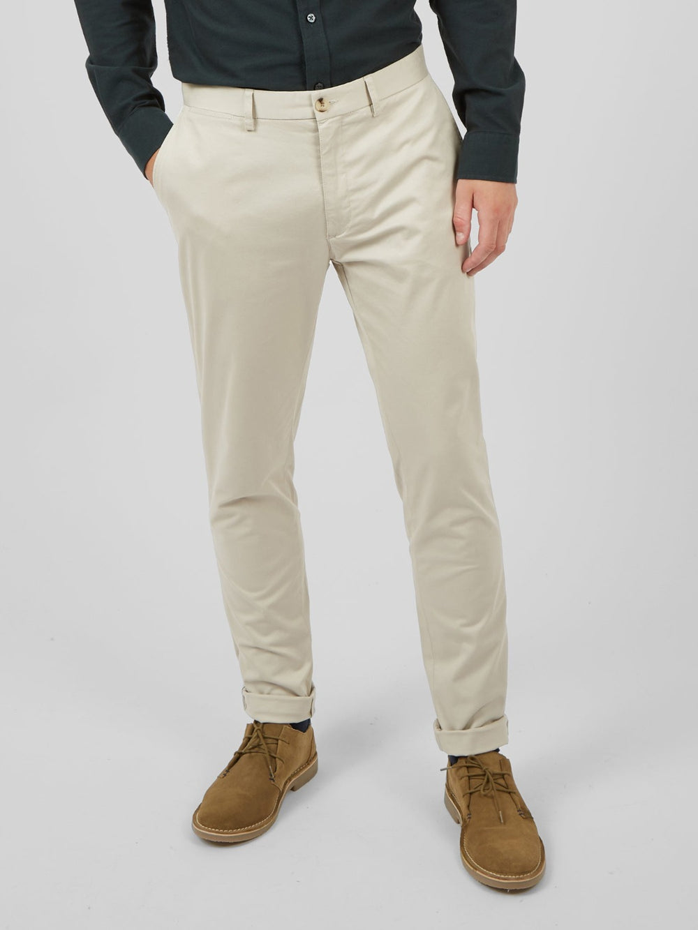 White Ben Sherman Signature Skinny Stretch Chino Pants | 509762-ZWB