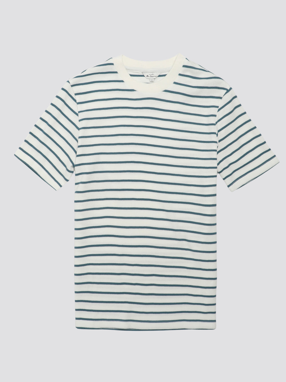 White Ben Sherman Signature Waffle Stripe T-Shirt | 890615-CQP