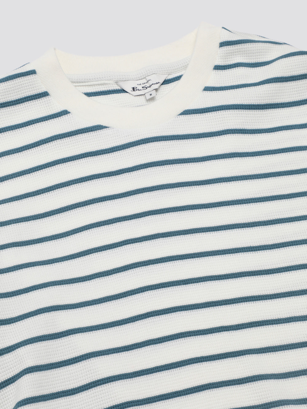 White Ben Sherman Signature Waffle Stripe T-Shirt | 890615-CQP