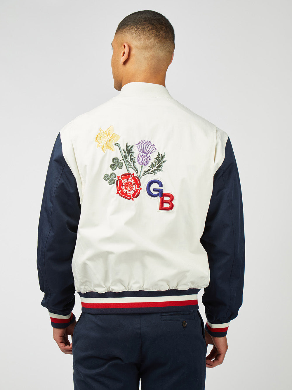 White Ben Sherman Team GB Commercial Bomber Jackets | 604893-WRQ