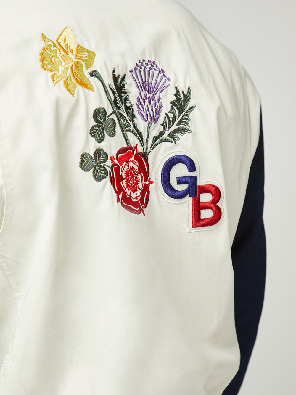 White Ben Sherman Team GB Commercial Bomber Jackets | 604893-WRQ